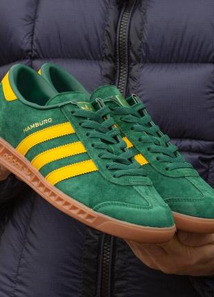 Мужские кроссовки adidas hamburg green yellow 44