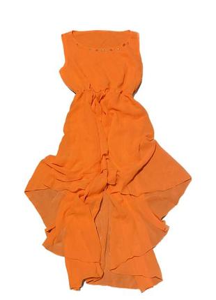 Платтячко неонове помаранчеве з камінцям (ручна робота)