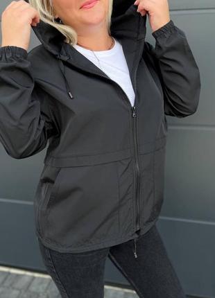 Жіноча вітрівка куртка демісезонна з капюшоном 115/7-23.43 ( 48-50, 52-54, 56-58  великі розміри батал)8 фото