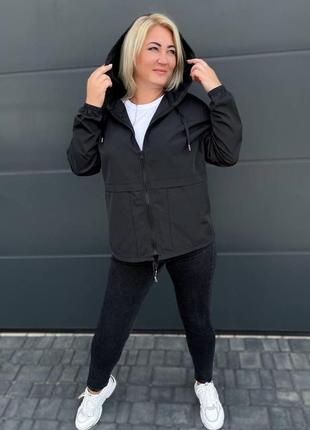 Жіноча вітрівка куртка демісезонна з капюшоном 115/7-23.43 ( 48-50, 52-54, 56-58  великі розміри батал)5 фото