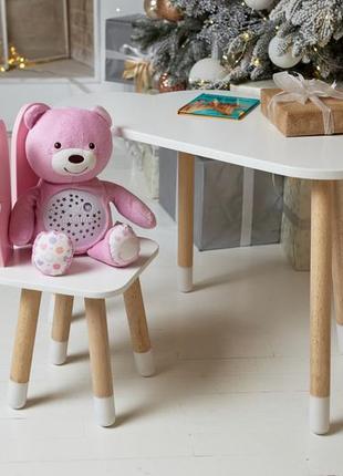 Дерев’яний столик та стільчик для дитини, дитячий стіл та стільчик, дитячий столик білий6 фото