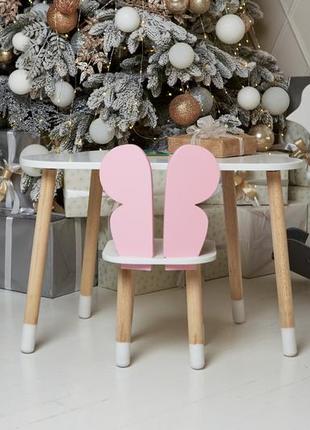 Деревянный столик и стульчик для ребенка, детский стол и стульчик, детский столик белый5 фото