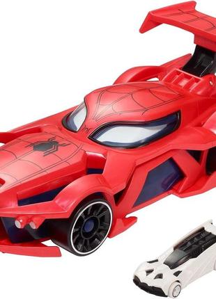 Машина хот вилс человек паук выплевывает машинки hot wheels marvel spider-man mattel fdm61