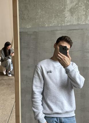 Cвитшот stussy серый | стусси стуси ск8 sk8 худи стиль бирки s m l xl с м л хл