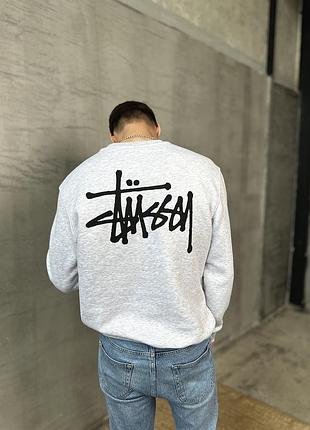 Cвитшот stussy серый | стусси стуси ск8 sk8 худи стиль бирки s m l xl с м л хл