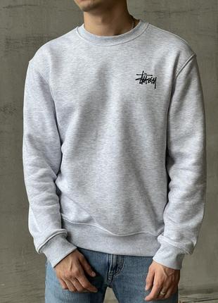Cвитшот stussy серый | стусси стуси ск8 sk8 худи стиль бирки s m l xl с м л хл