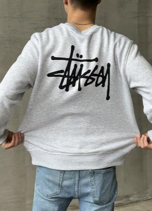 Cвитшот stussy серый | стусси стуси ск8 sk8 худи стиль бирки s m l xl с м л хл