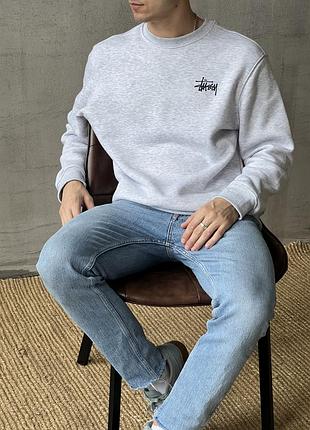 Cвитшот stussy серый | стусси стуси ск8 sk8 худи стиль бирки s m l xl с м л хл