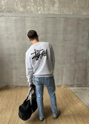 Cвитшот stussy серый | стусси стуси ск8 sk8 худи стиль бирки s m l xl с м л хл
