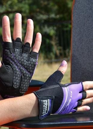 Перчатки для фитнеса спортивные тренировочные для тренажерного зала power system ps-2920 purple s ku-227 фото
