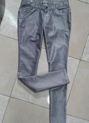 Распродажа! мягкие серебристые джинсы пояс 34 длина 90 рост 147-152 lands' end5 фото
