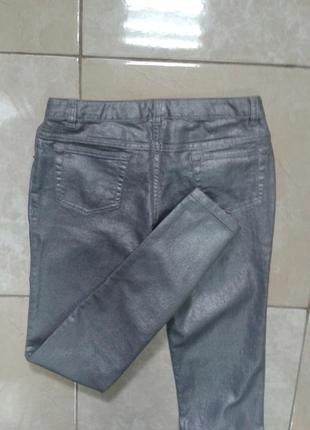 Распродажа! мягкие серебристые джинсы пояс 34 длина 90 рост 147-152 lands' end7 фото