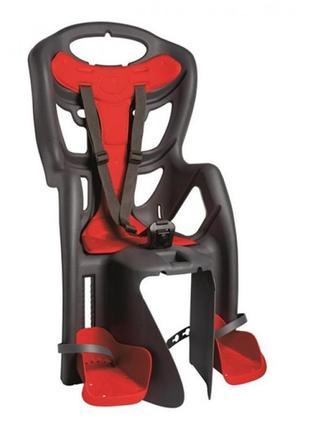 Велокрісло дитяче bellelli pepe clamp на багажник до 22кг сірий/червоний (wyp013)