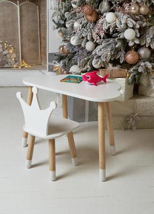 Детский столик и стульчик, детский деревянный стол и стульчик, белый детский столик7 фото