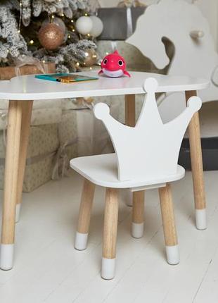 Детский столик и стульчик, детский деревянный стол и стульчик, белый детский столик8 фото