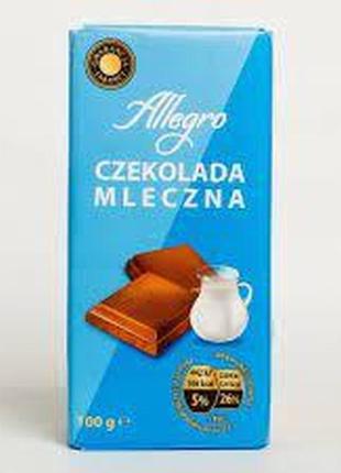 Шоколад молочний allegro czekolada, 100 г польща