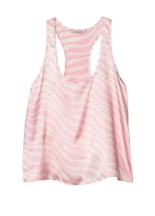 Женская пижама victoria's secret satin short and racerback tank set white pink logo (шорты-майка) цвет розовый4 фото