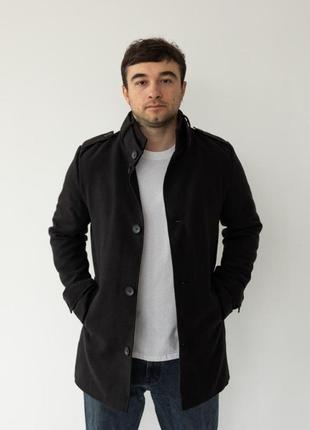 Пальто мужское кашемировое до 0°с dest черное пальто короткое осеннее весеннее демисезонное6 фото
