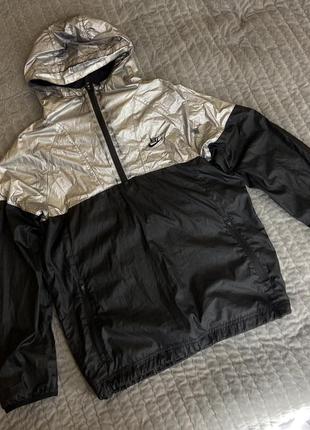 Ветровка найки оригинал, курточка легкая черная, анорак с капюшоном куртка, курточка2 фото