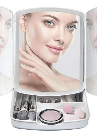 Настільне дзеркало для макіяжу large led mirror "my foldaway lighted makeup mirror"