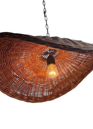 Люстра плетеная из лозы широкая