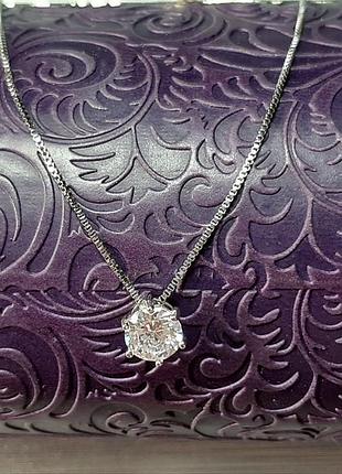 Ланцюжок срібло 925 проба, з камінчиком, камінчиком