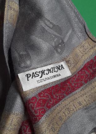 Большой шарф палантин из пашмины 100 сток4 фото