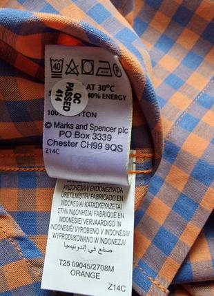 Фирменная английская хлопковая рубашка рубашка marks &amp; spencer, новая с бирками, размер l.7 фото