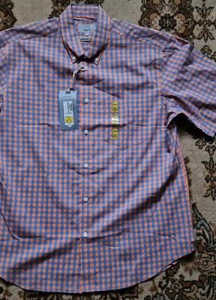 Фирменная английская хлопковая рубашка рубашка marks &amp; spencer, новая с бирками, размер l.2 фото