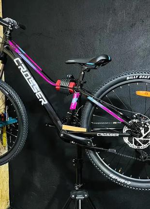 Гірський велосипед crosser girl 27,5" рама 15 чорно-рожевий