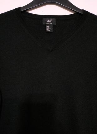 Акция 🔥 1+1=3 3=4 🔥 m s 48 46 сост нов 100% шерсть мериноса джемпер черный свитер zxc4 фото