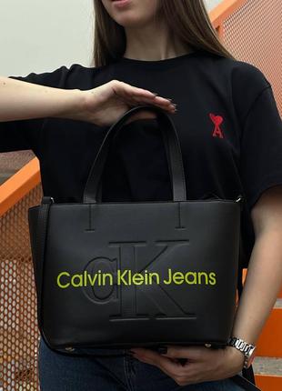 Сумка calvin klein tote bag black yellow