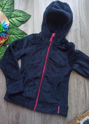Теплая флисовая махровая кофта от decathlon, детская махровая кофта для туризма sh500