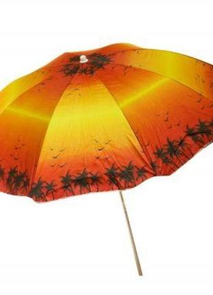 Зонт пляжный "пальмы" (красный)1 фото