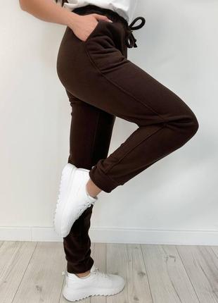 Карго брюки флисовые на флисе теплые брюки спортивные высокая посадка резинки манжеты брюки джоггеры5 фото