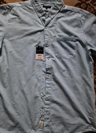 Брендовая фирменная хлопковая рубашка рубашка peacocks,новая с бирками, размер xl.3 фото