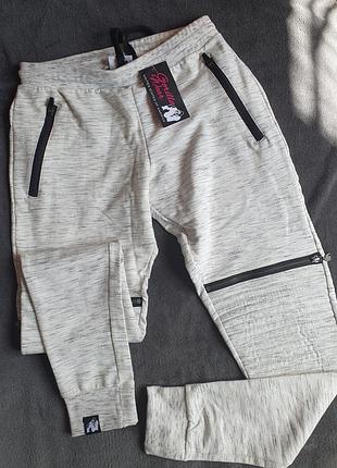 Спортивные штаны tampa biker joggers (silver) gorilla wear,джоггеры