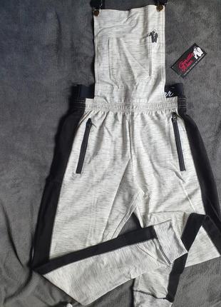 Спортивний жіночій комбінезон,женський комбинезон dolores dungarees (gray/black) gorilla wear