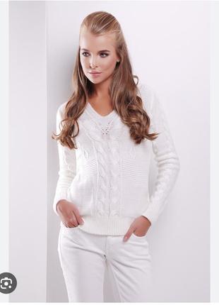 Новая белая кофта свитер р 42-441 фото
