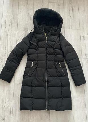 Женский зимний пуховик пальто черный