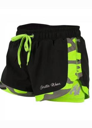 Спортивні жіночі шорти denver shorts (neon lime,pink,orange) gorilla wear2 фото