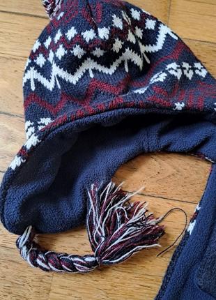 Комплек зимняя шапка шарф на флисе3 фото
