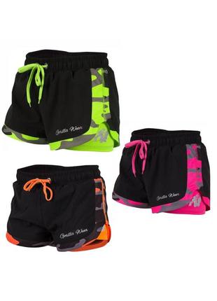 Спортивні жіночі шорти denver shorts (neon lime,pink,orange) gorilla wear1 фото