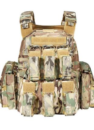 Плитоноска yakeda vt-8024 с подсумками 6 штук (plate carrier kargo)