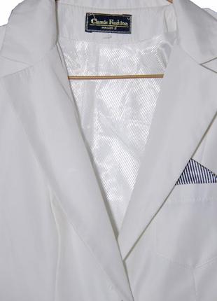 Белоснежный пиджак на подкладке рукав 3/43 фото