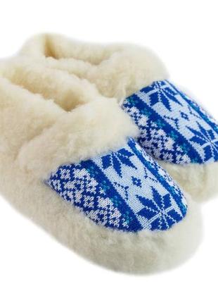 Домашні твпочки з овчини з задником "орнамент"