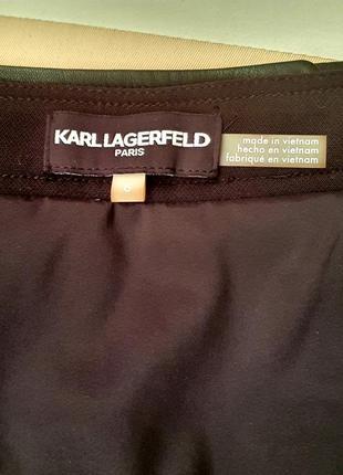 Юбка твидовая со вставками из экокожи karl lagerfeld s-m6 фото