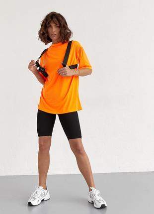 Женский велосипедный костюм с портупеей - оранжевый цвет, s (есть размеры)7 фото