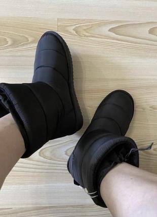 Новые модные чёрные дутики осенне/ зимние ботинки 40,5-41 р oysho9 фото