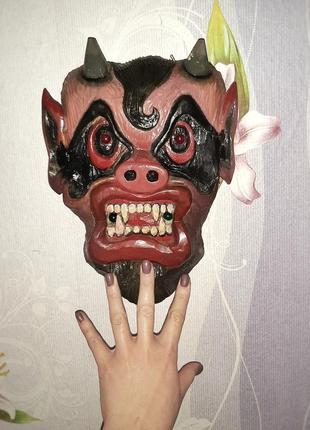 Деревянная #craft голова ручная работа #черт #демон